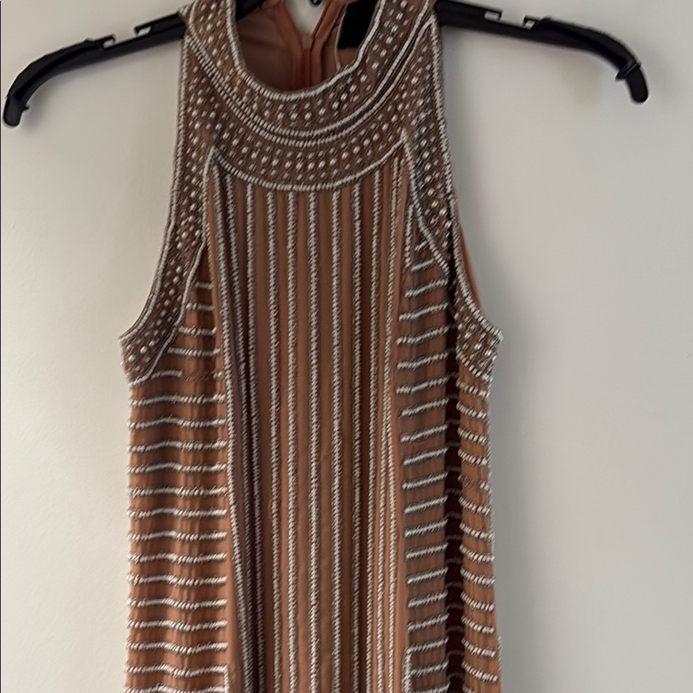 CLOSING STORE- last chance-NBD Tan and White Mini Dress